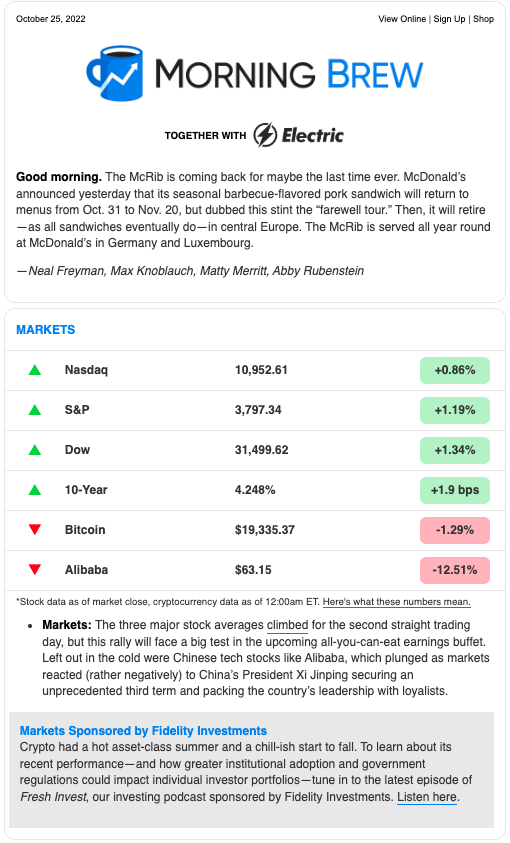 Morning Brew newsletter